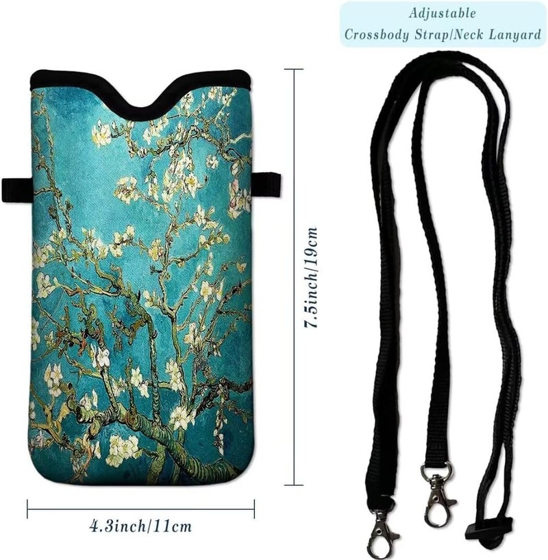 FREZORA Cell Phone Sleeves Bag Case Crossbody Neoprene Holder Lanyard Phone Pouch for Women Men 7.5 X 4.5 Inche - Twig - Image 4
